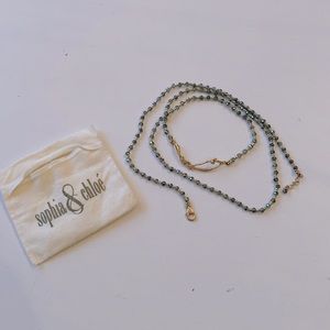 Gold and Blue Beaded Bracelet